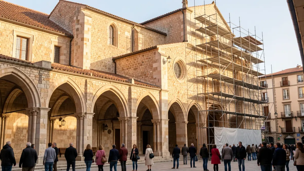 Rehabilitated facade of the former Sant Francesc convent in Montblanc.