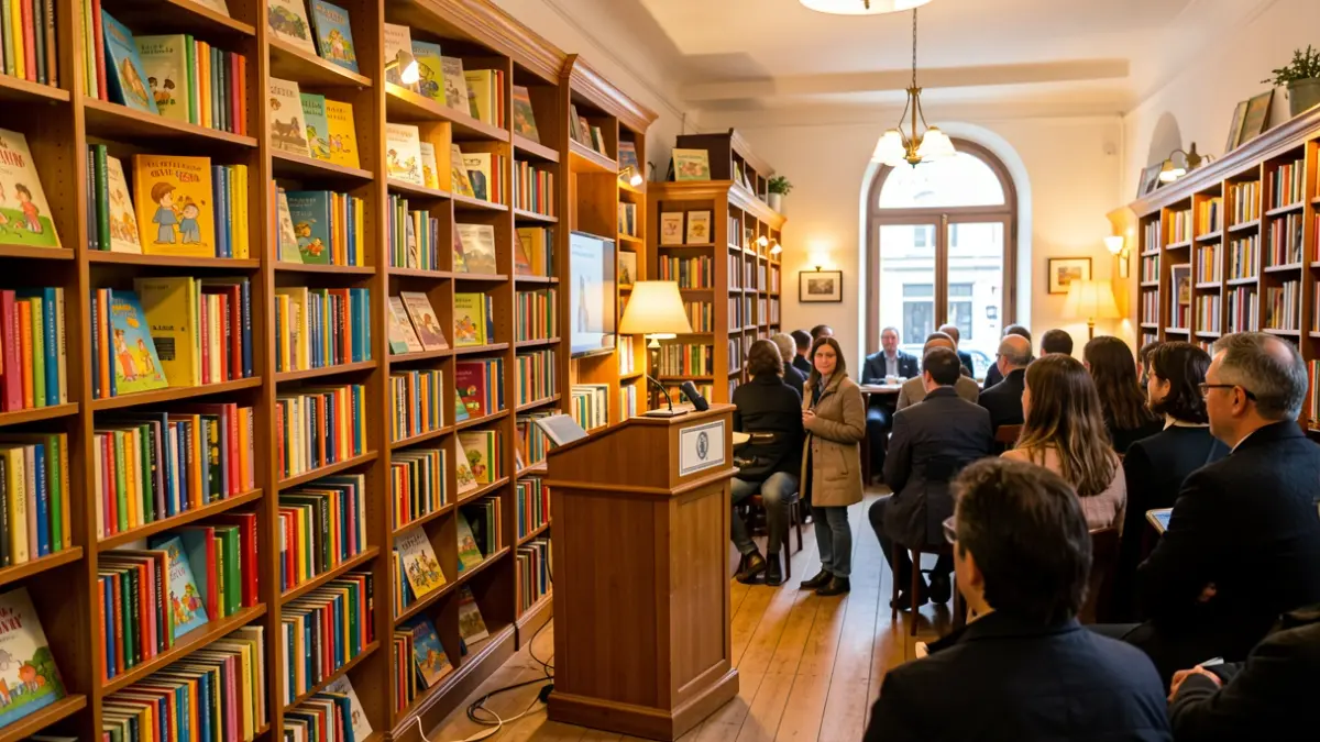 Interior d'una llibreria especialitzada en literatura infantil i juvenil.
