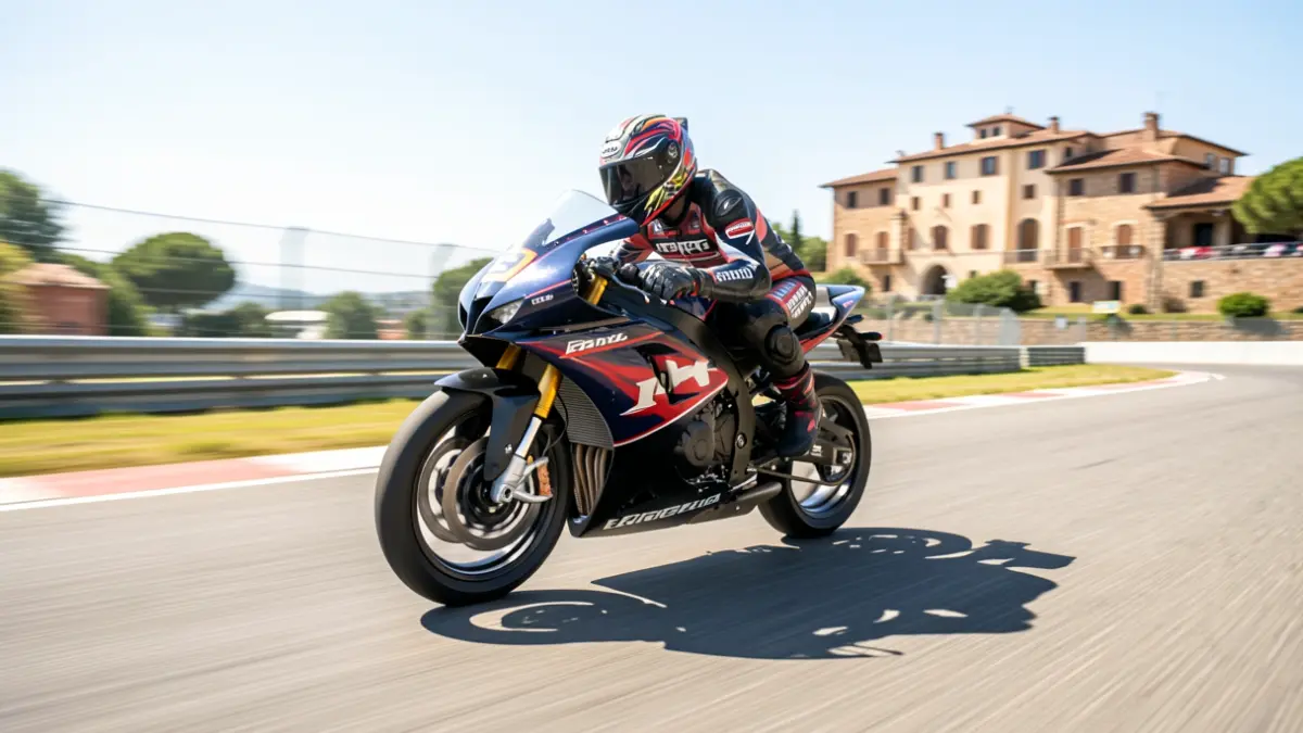 Generic image of a racing motorcycle on a track.