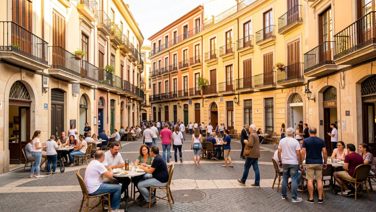 Imatge genèrica d'un barri de Barcelona amb vida veïnal.