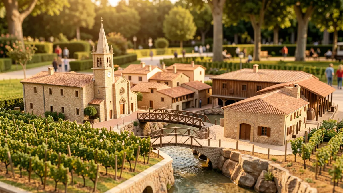 Maqueta del municipi de Pacs del Penedès a Catalunya en Miniatura.
