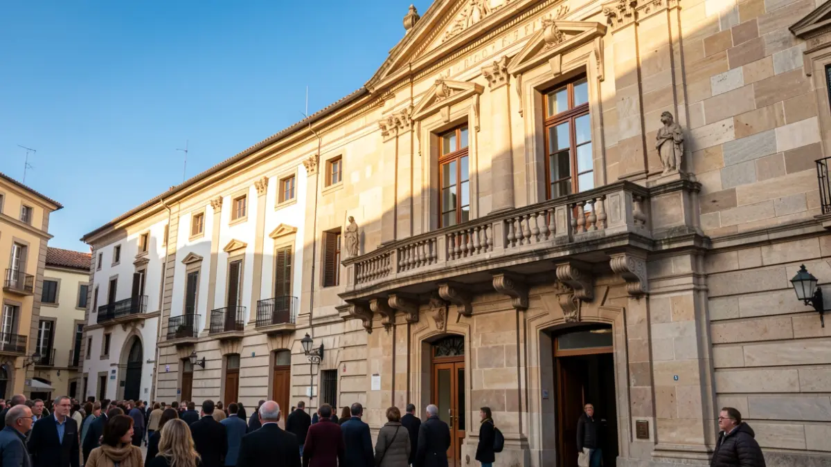 Generic image of a municipal building with Mediterranean architecture.