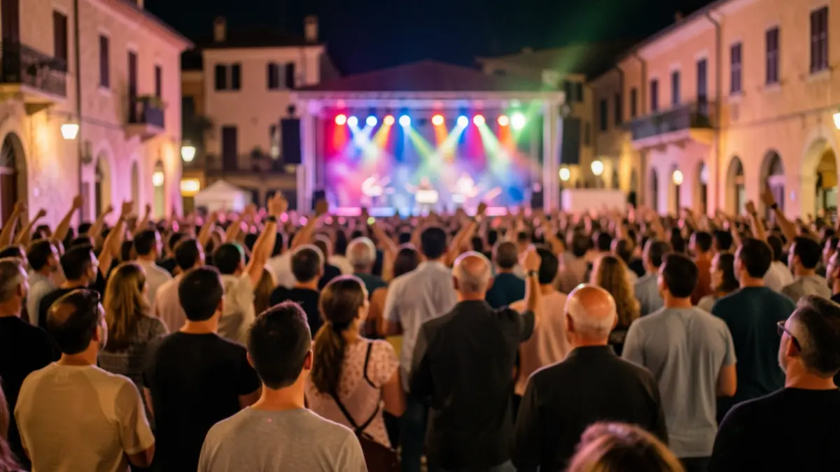 Generic image of a night concert with crowd and stage lights.