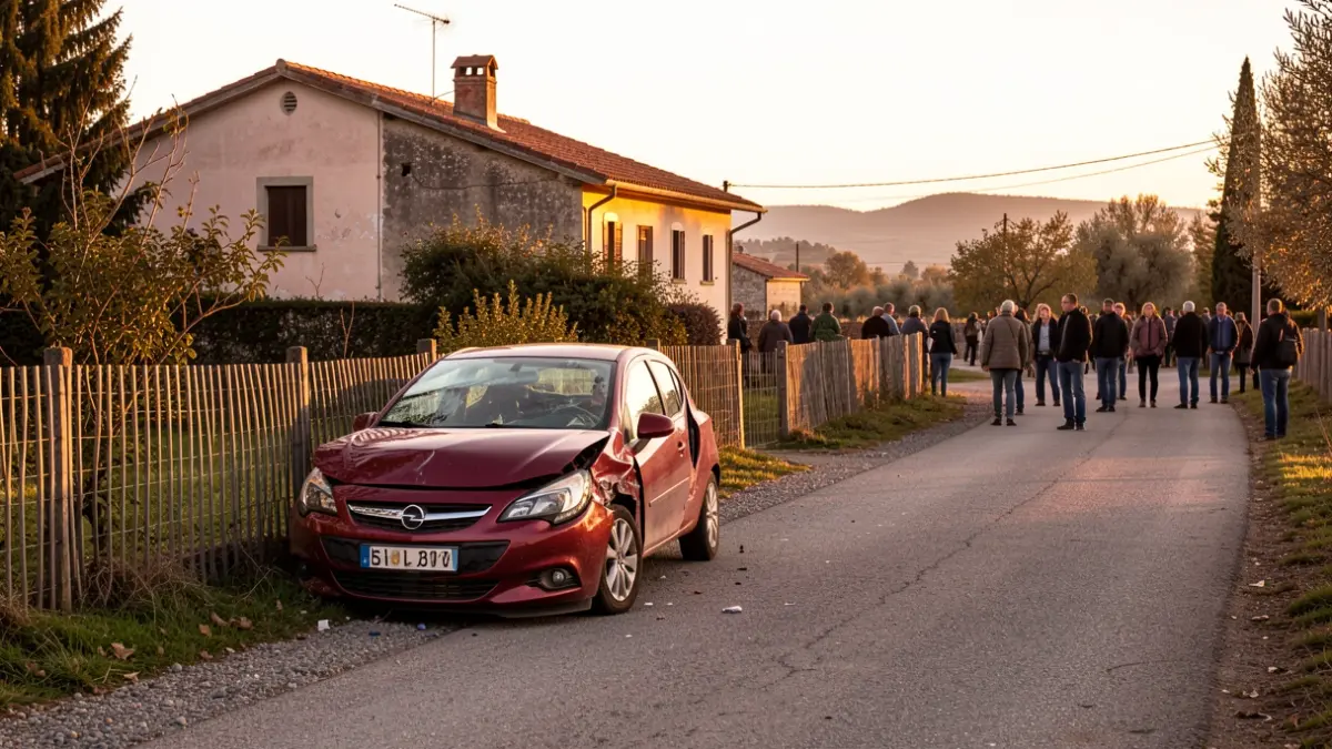 Un cotxe accidentat contra una tanca en una zona rural de Santa Pau.