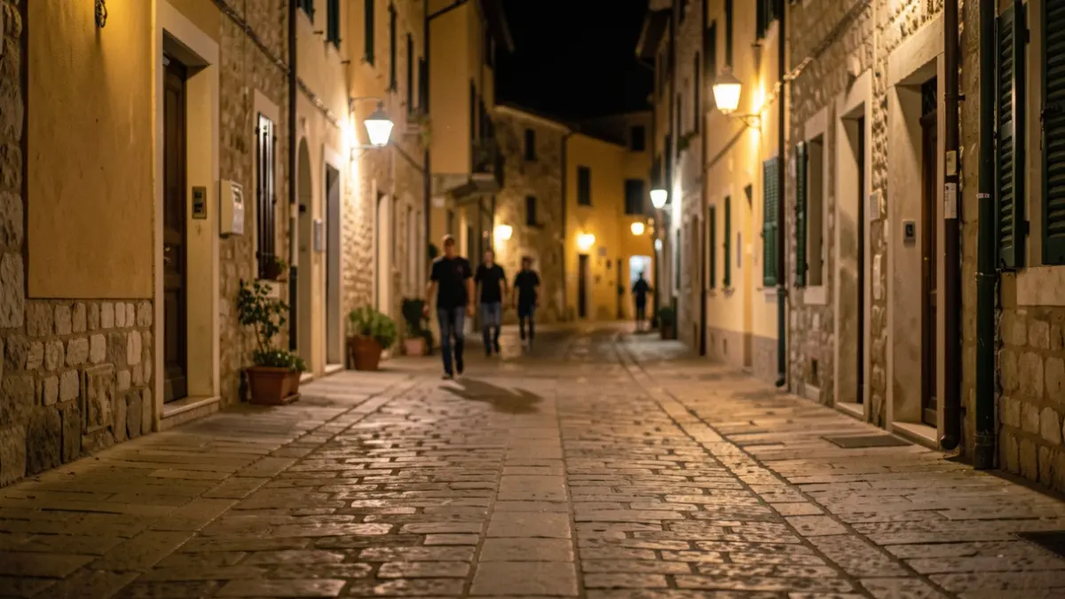 Imagen genérica de una calle del barrio de La Bordeta en Lleida de noche.
