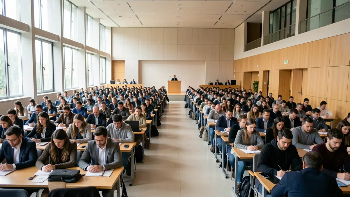 Imagen genérica de una sala de exámenes universitaria en Cataluña.