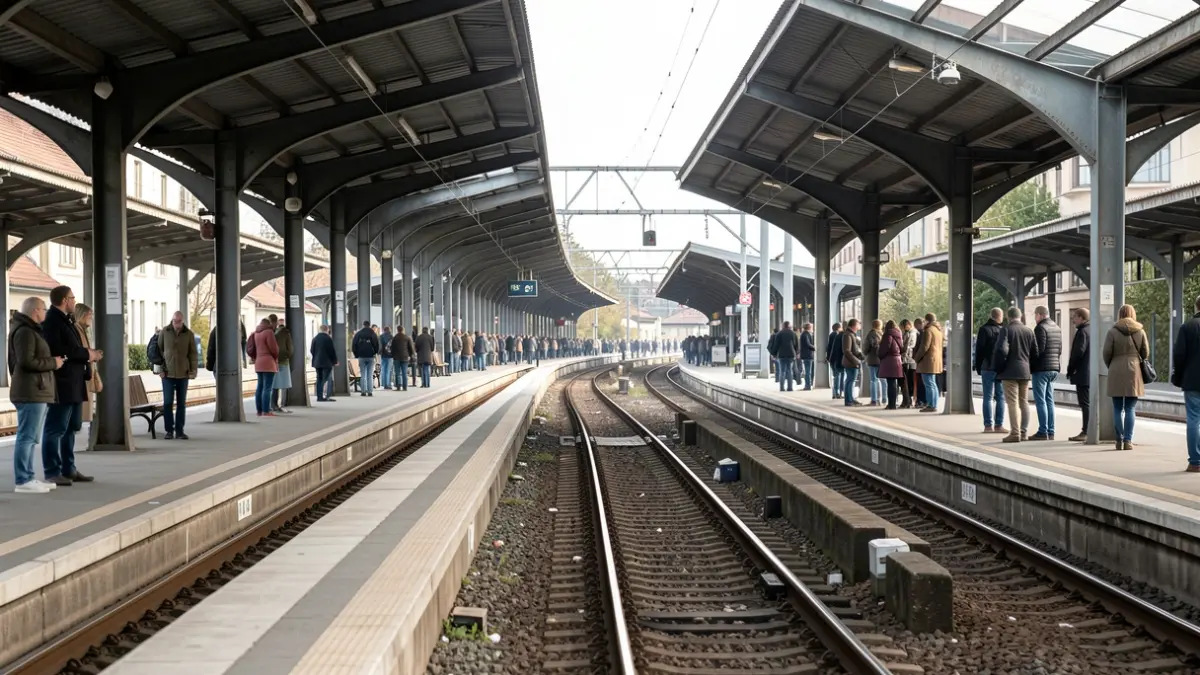 Imatge genèrica d'una estació de tren amb les vies buides.