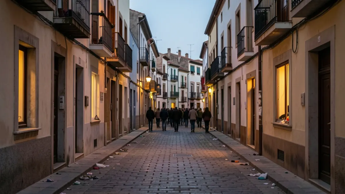 Imatge genèrica d'un carrer del barri de La Mina al capvespre.