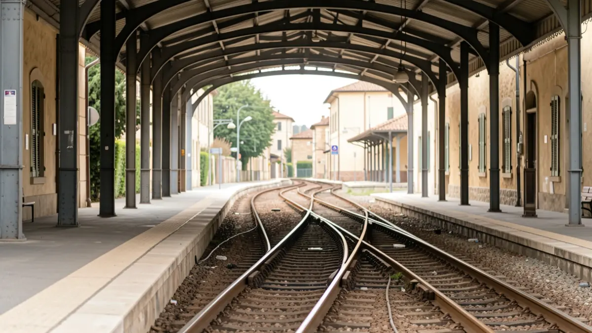 Generic image of an empty train platform with tracks.