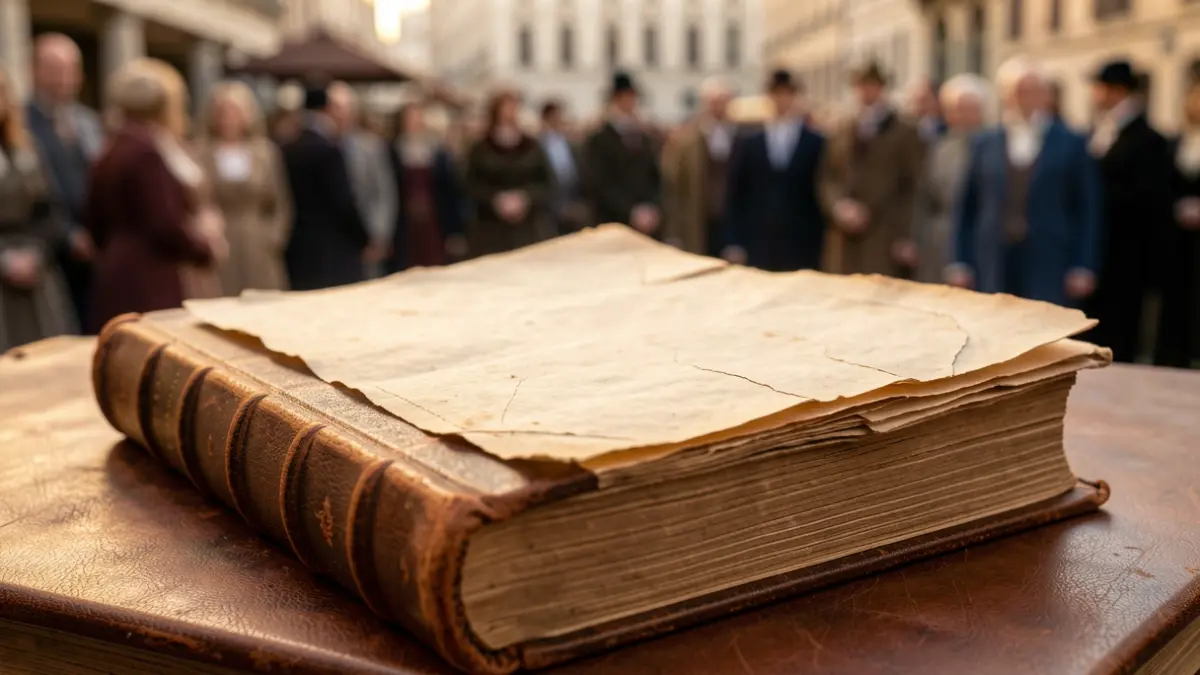 Imatge d'un llibre antic restaurat, amb pàgines de pergamí i enquadernació de cuir.