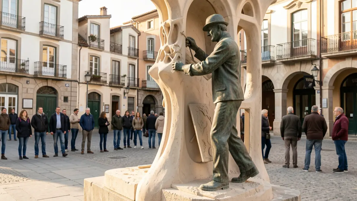 Escultura d'Antoni Gaudí com a arquitecte a Reus.