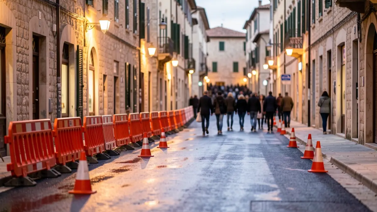Generic image of street construction in a Mediterranean city.