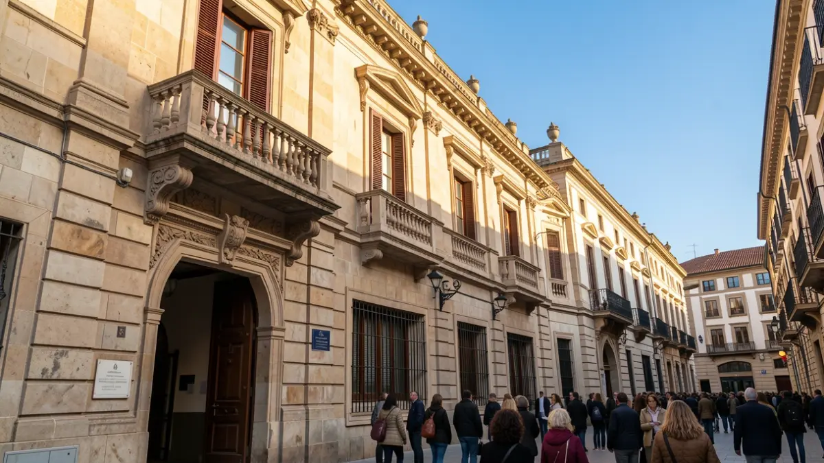 Generic image of a historic building with a balcony and blue sky.