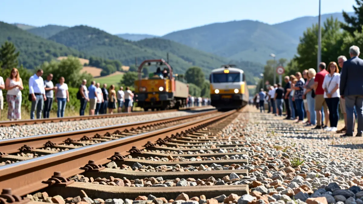 Generic image of train tracks with a train approaching.