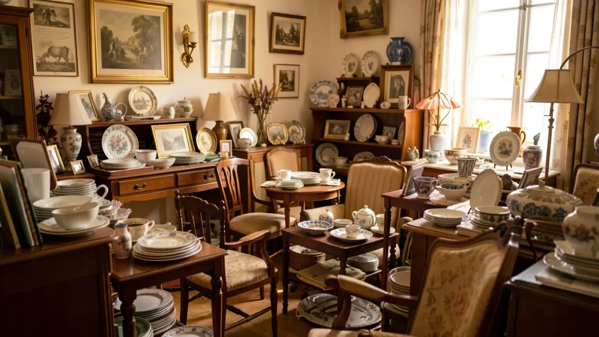 Generic image of a room filled with second-hand items for sale.