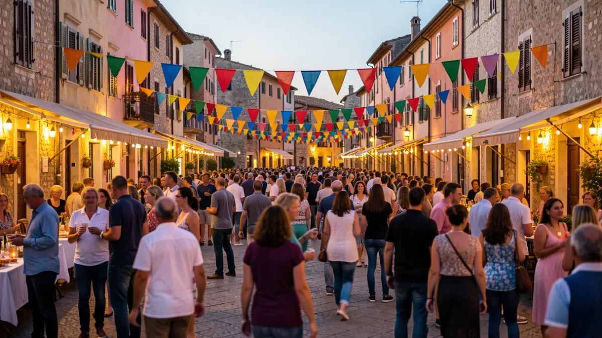 Imatge genèrica d'una festa popular al carrer amb gent i decoracions.