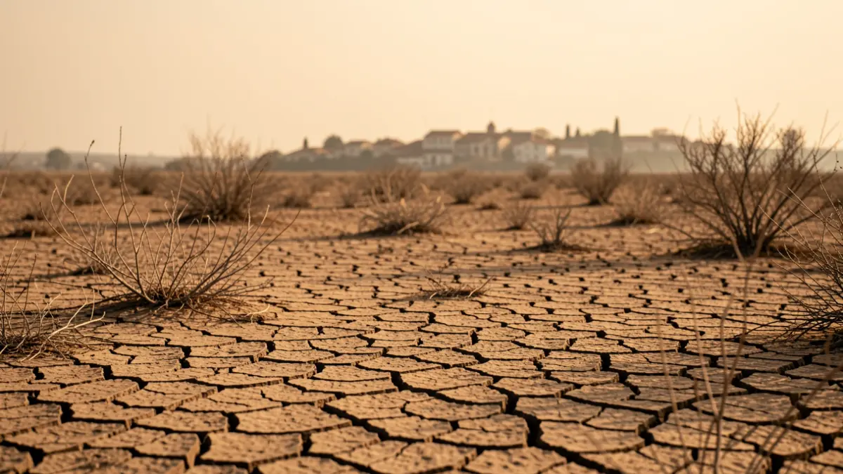 Generic image of a dry, cracked landscape with fire risk.