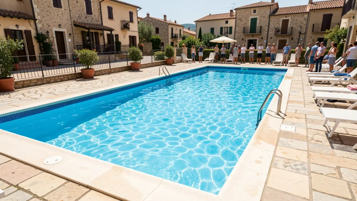 Imagen de las instalaciones de la piscina municipal renovada.