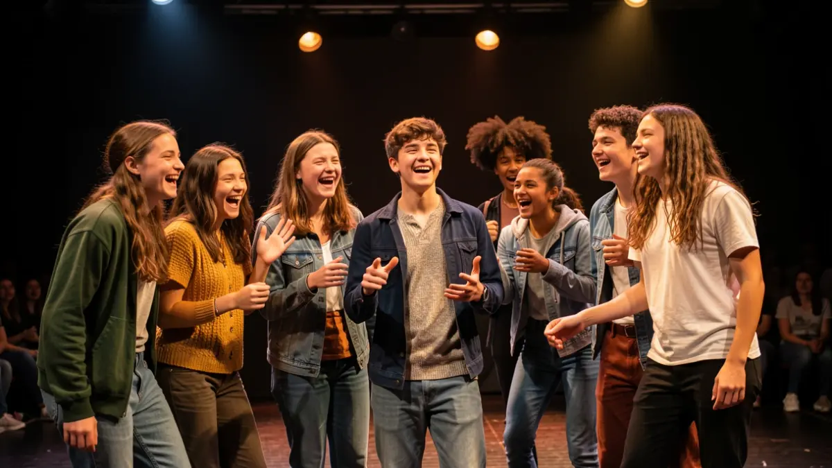 Generic image of a group of students performing a play.