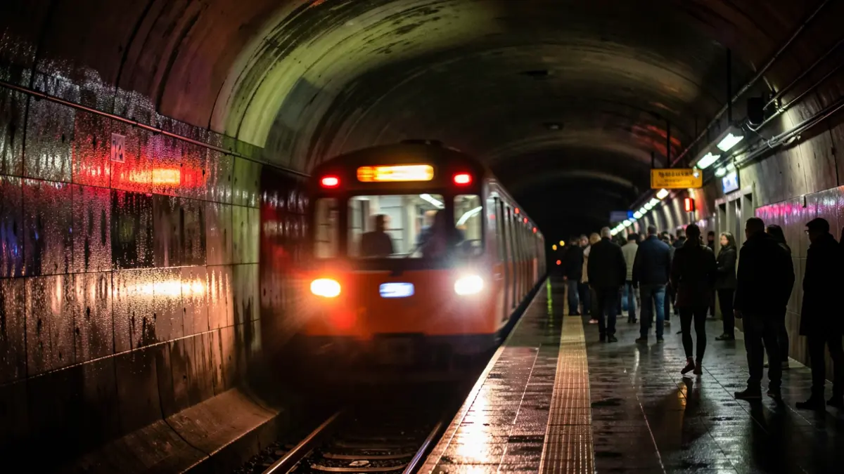 Imatge genèrica de llums d'emergència en un túnel ferroviari.
