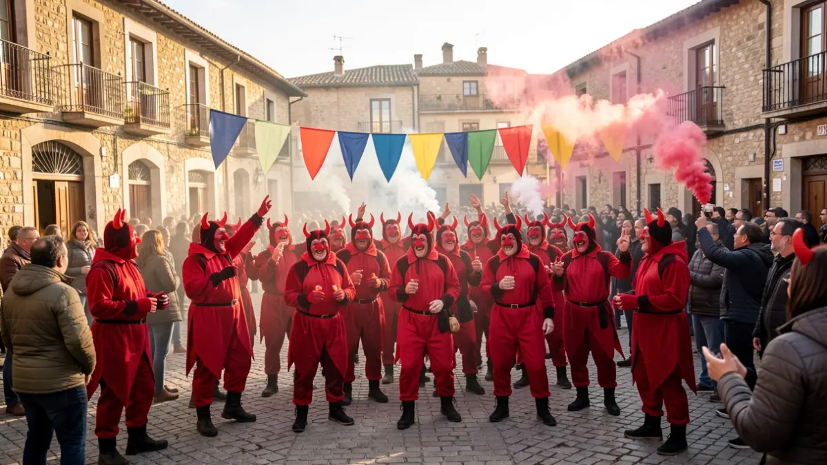 Imagen genérica de participantes en una fiesta de diablos en Cataluña.