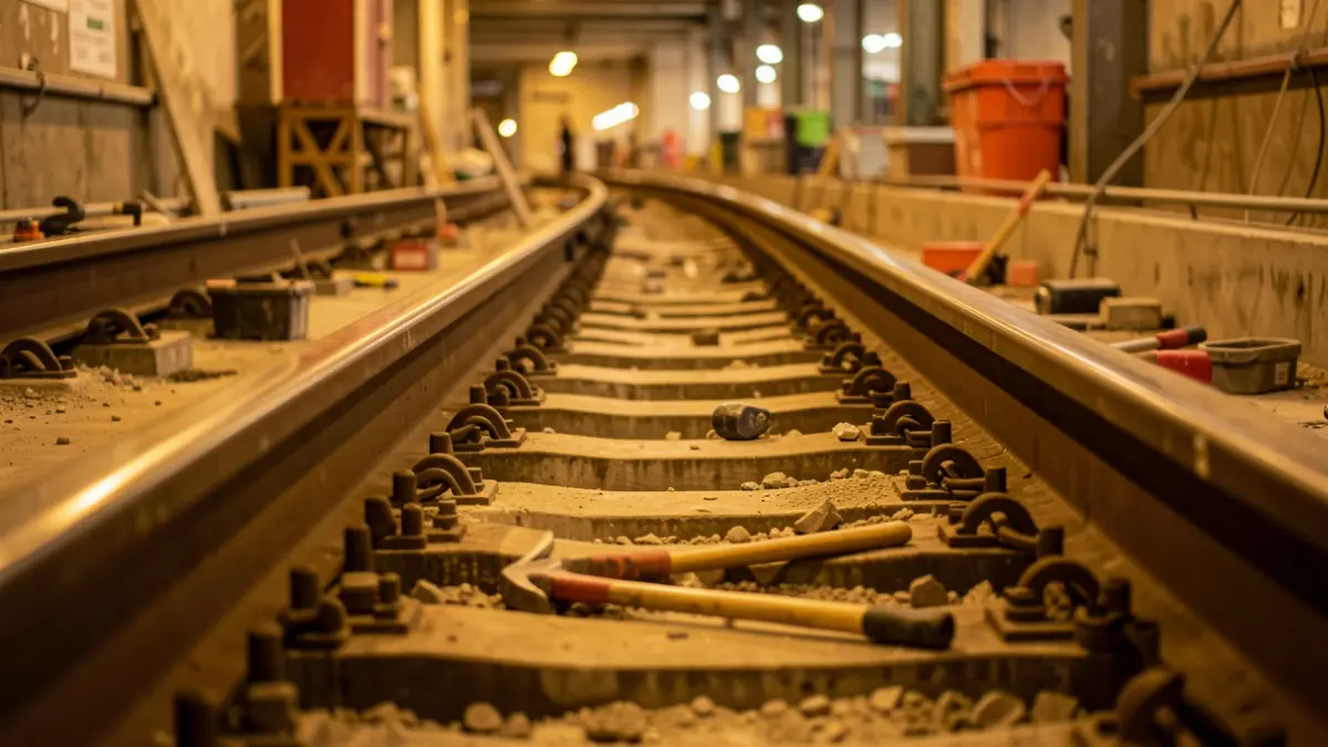 Imatge genèrica de manteniment de vies de metro.