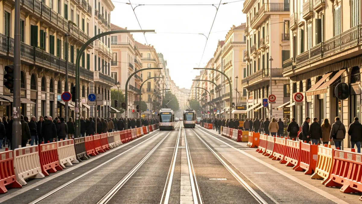 Imatge genèrica de les obres del Trambesòs a Barcelona.
