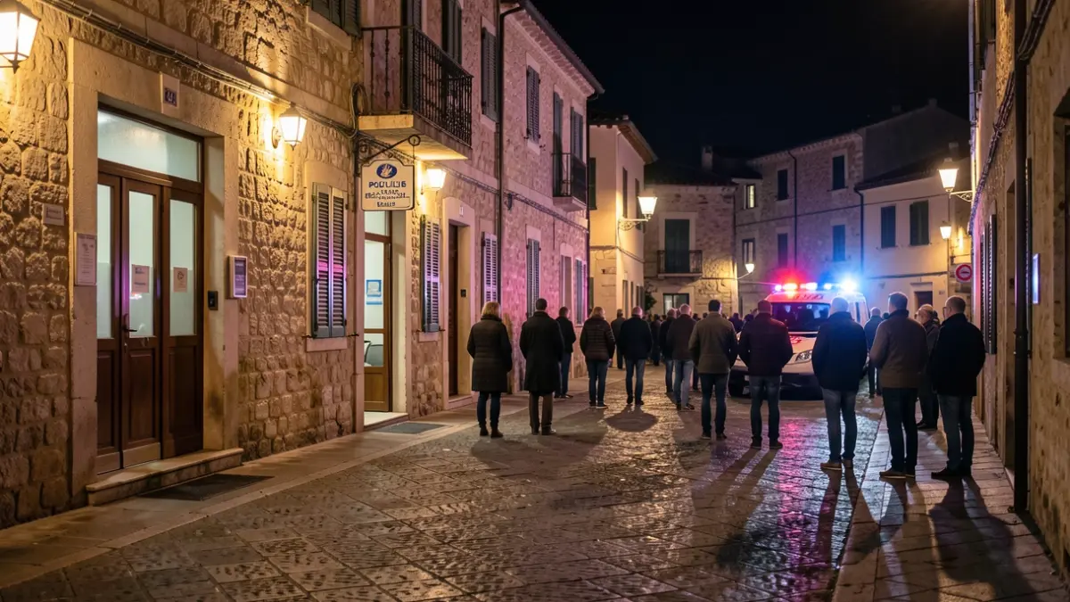 Imagen genérica de una comisaría de policía local por la noche.