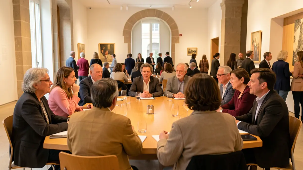 Imagen genérica de una mesa redonda con profesionales y público.