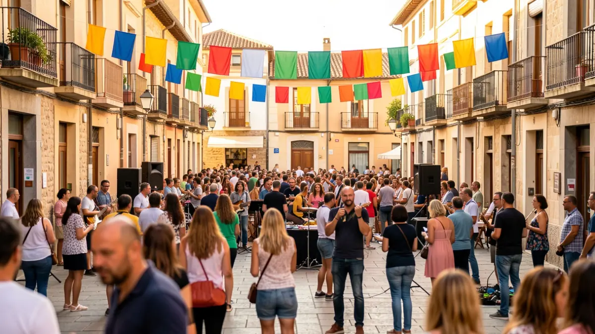 Imagen genérica de una fiesta popular en Terrassa con gente disfrutando de espectáculos.