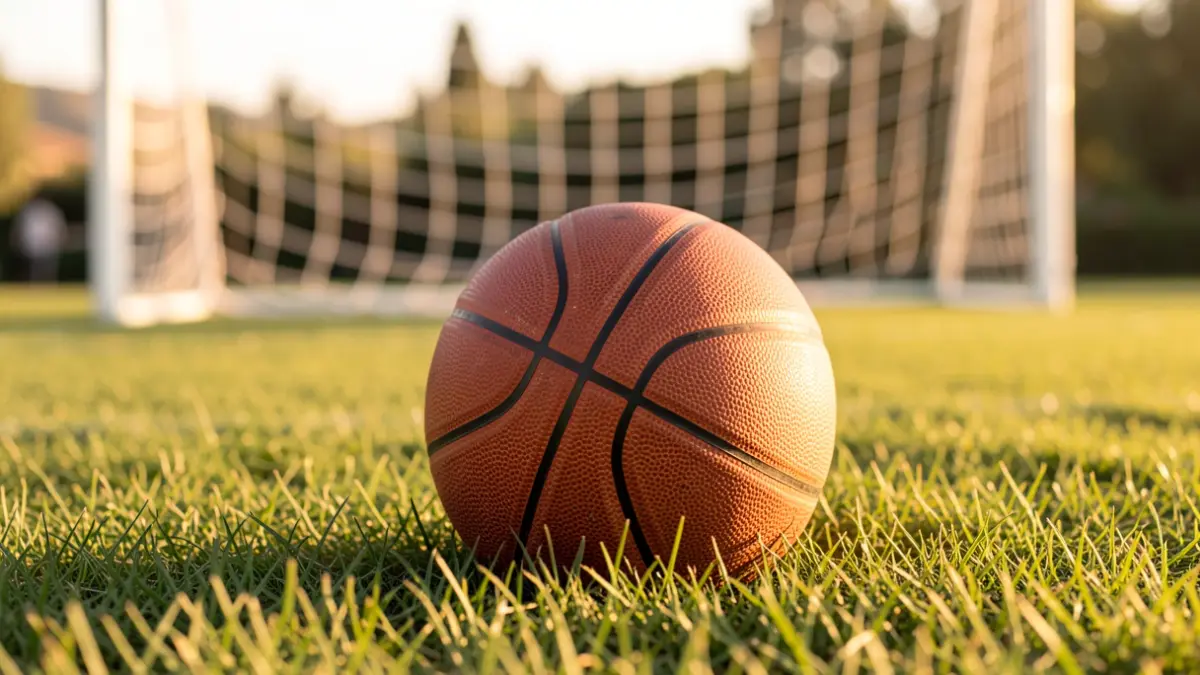 Generic image of a basketball on grass.