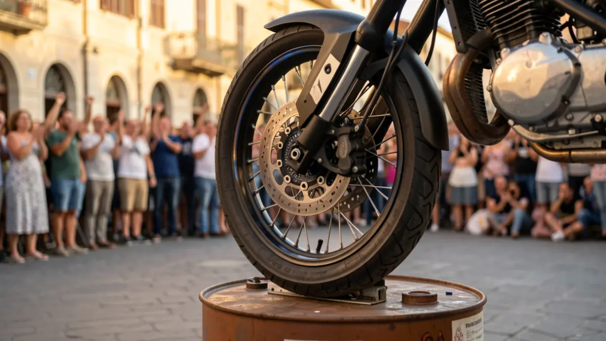 Generic image of a trial motorcycle on drums.
