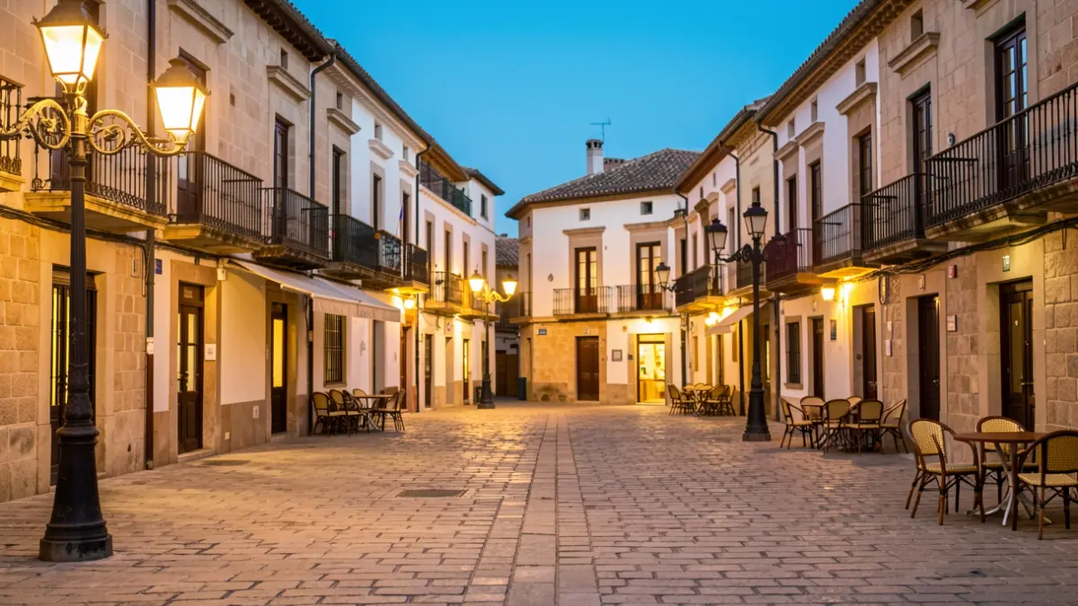 Imagen genérica de una plaza de Tortosa con mobiliario urbano y edificios alrededor.