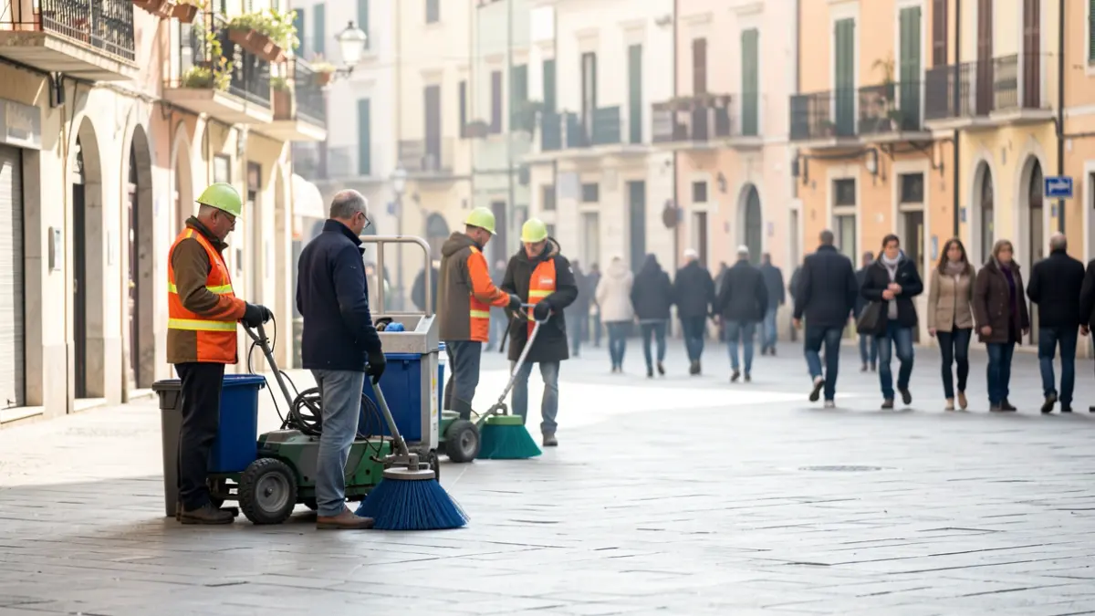 Imagen genérica de limpieza viaria en un entorno urbano.