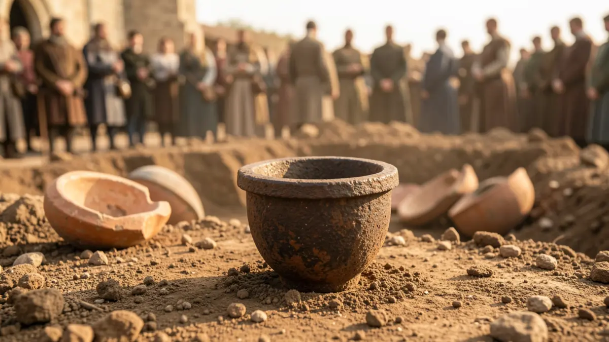 Bomba de morter medieval trobada en una excavació arqueològica a la Seu d'Urgell.