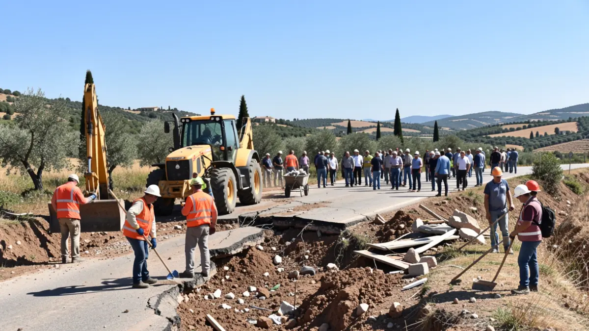 Imagen genérica de reparación de caminos rurales.