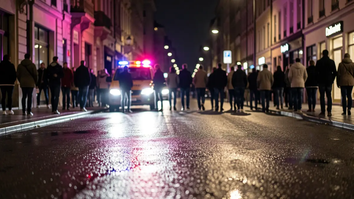 Imatge genèrica de llums d'emergència en un entorn urbà nocturn.