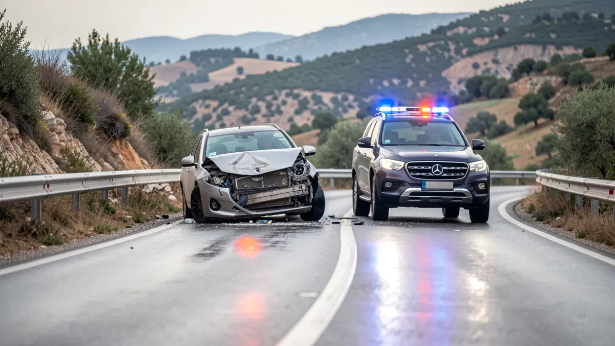 Imatge genèrica d'un accident de trànsit a una carretera costanera.