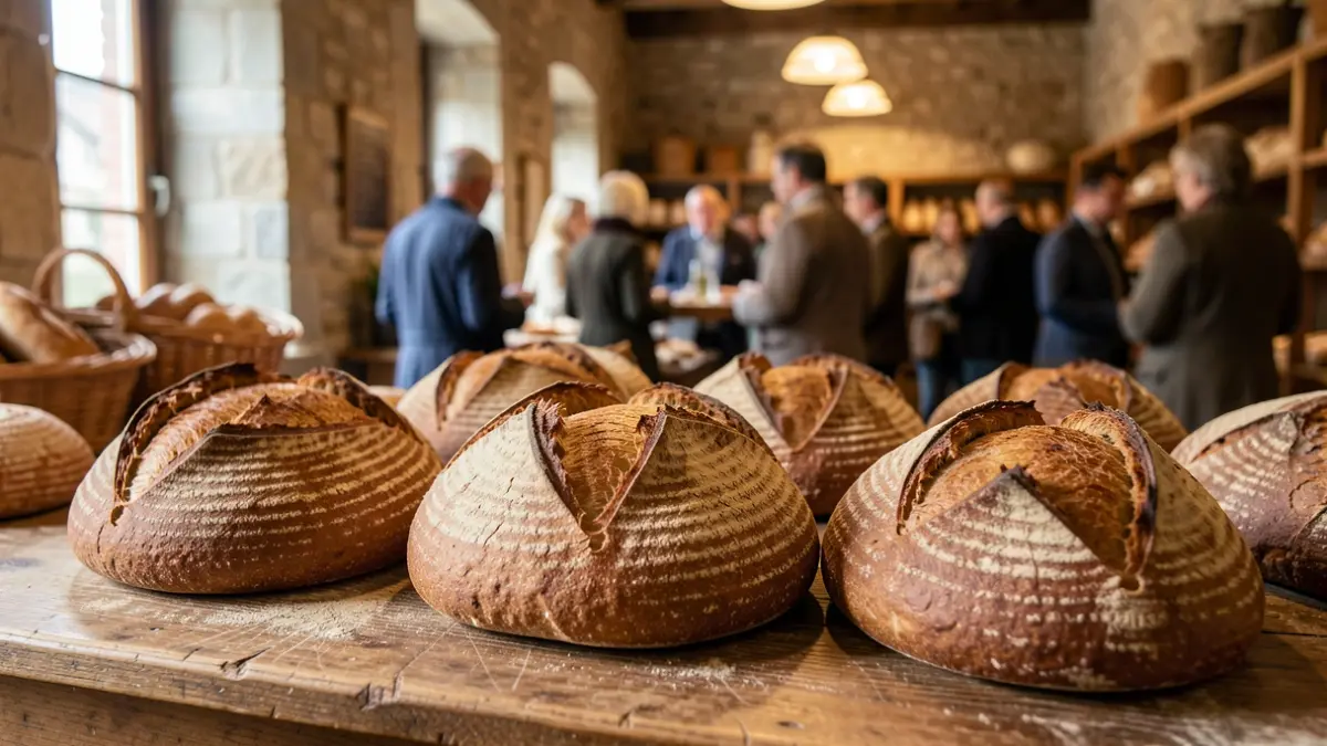 Generic image of artisanal bread in a bakery.
