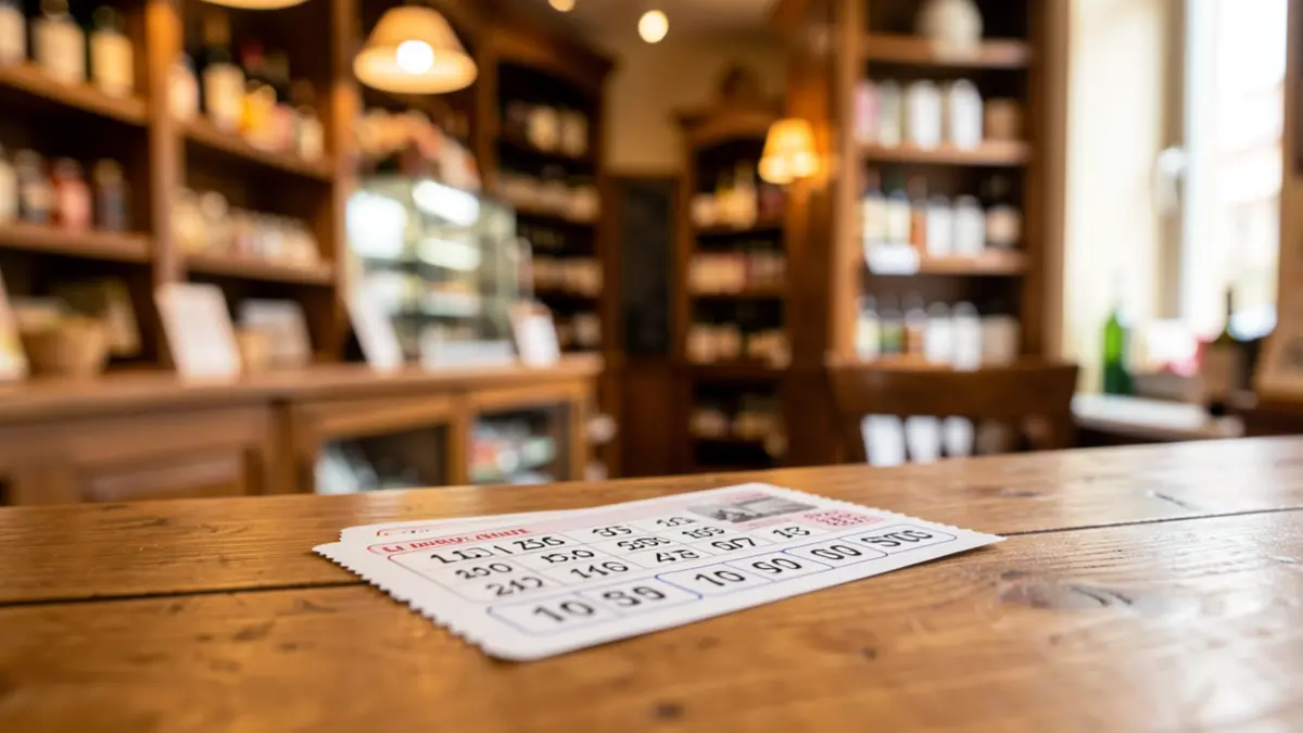 Imatge genèrica d'una butlleta de loteria sobre un taulell.