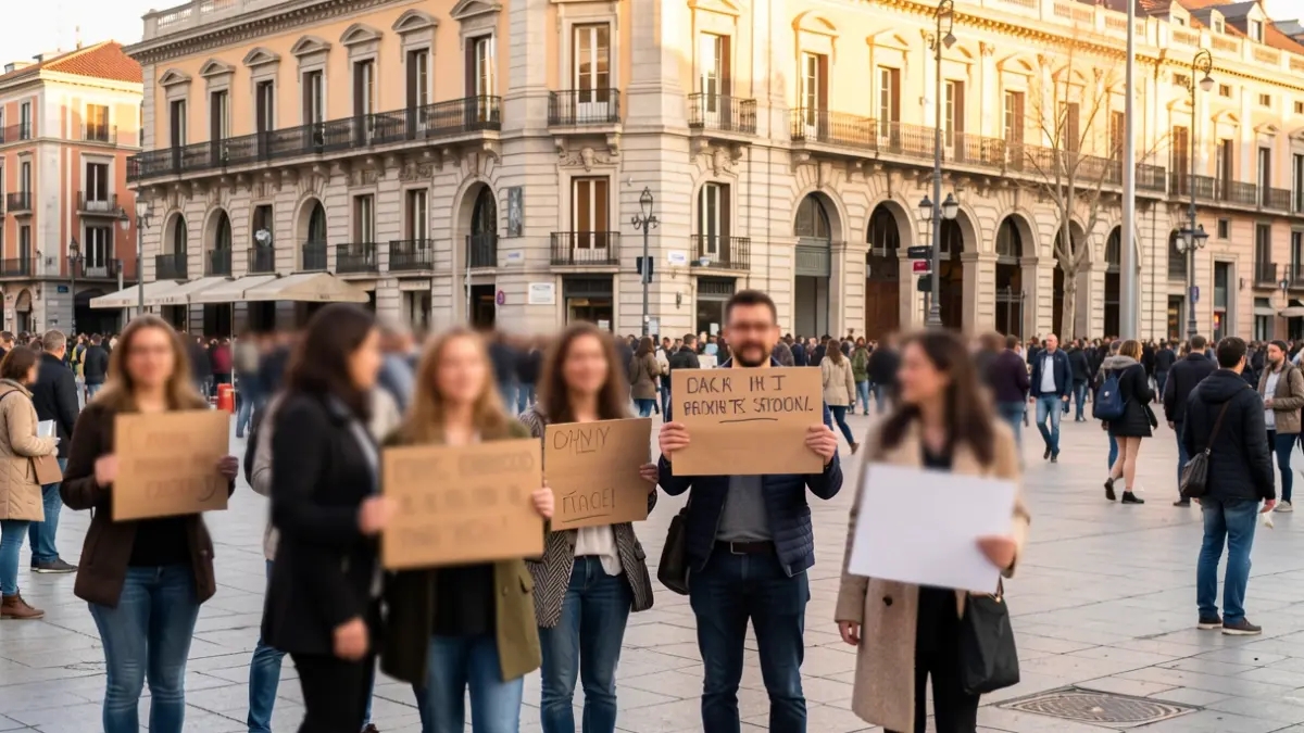 Generic image of educators' protest in Barcelona.