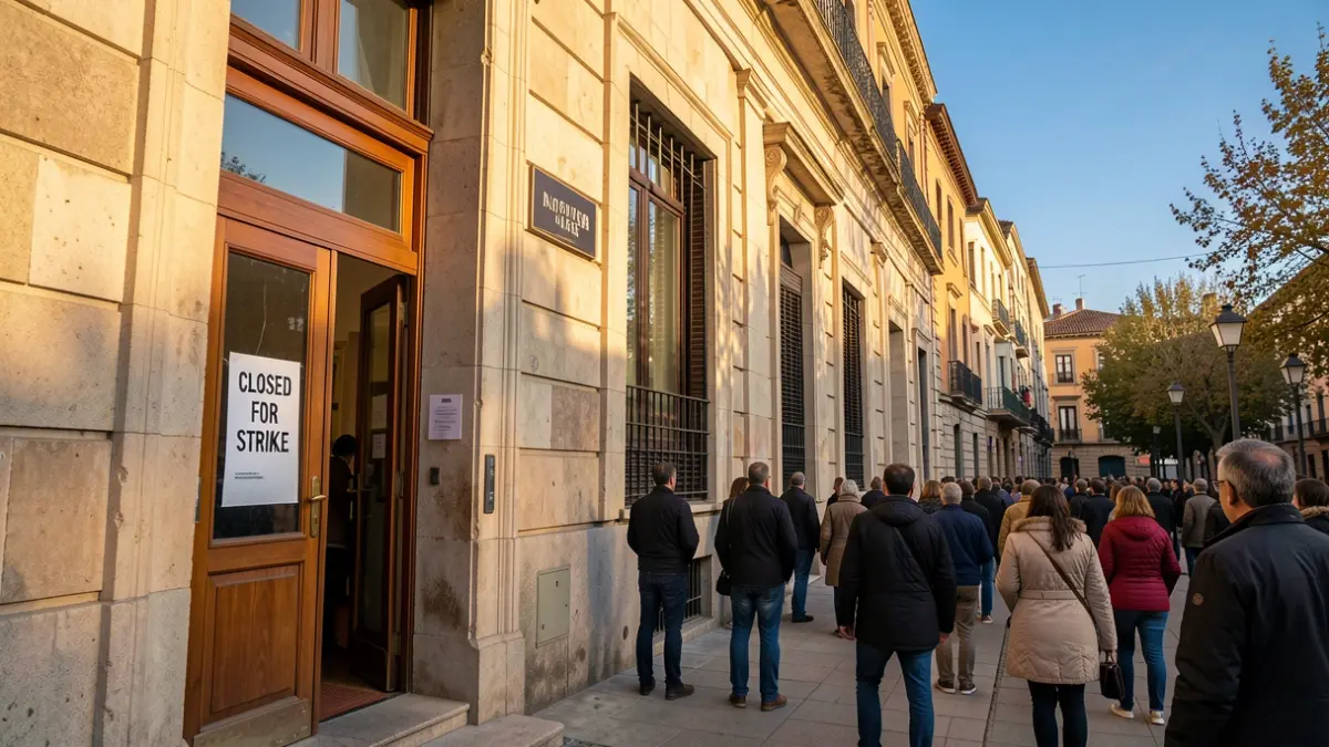 Imagen genérica de una biblioteca pública cerrada por huelga.