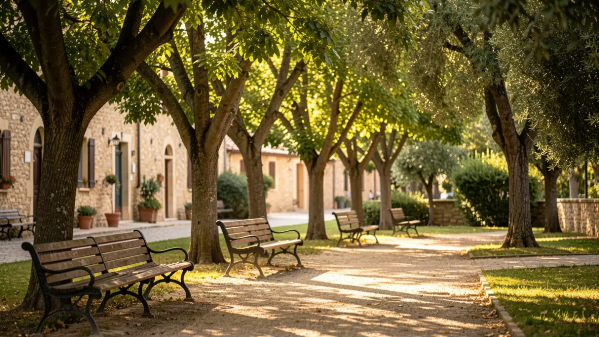 Generic image of a shaded public park.