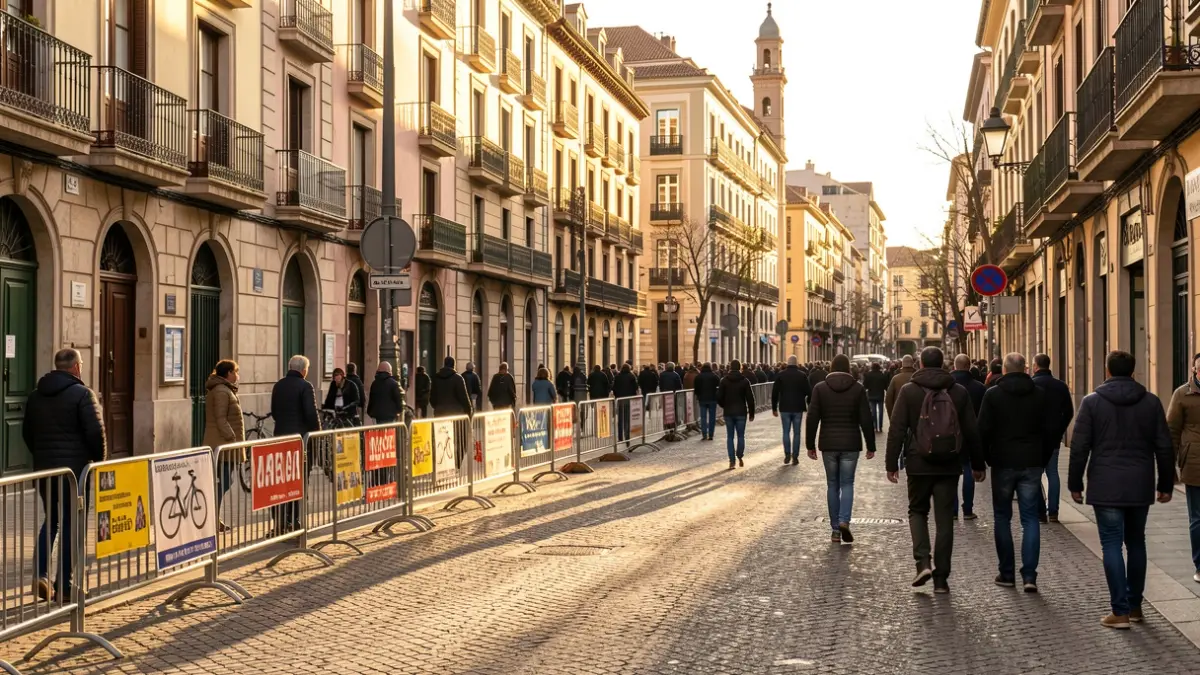 Generic image of Barcelona streets preparing for a sporting event.