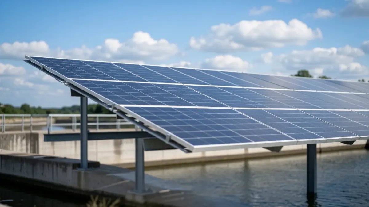 Photovoltaic installation on a water reservoir.