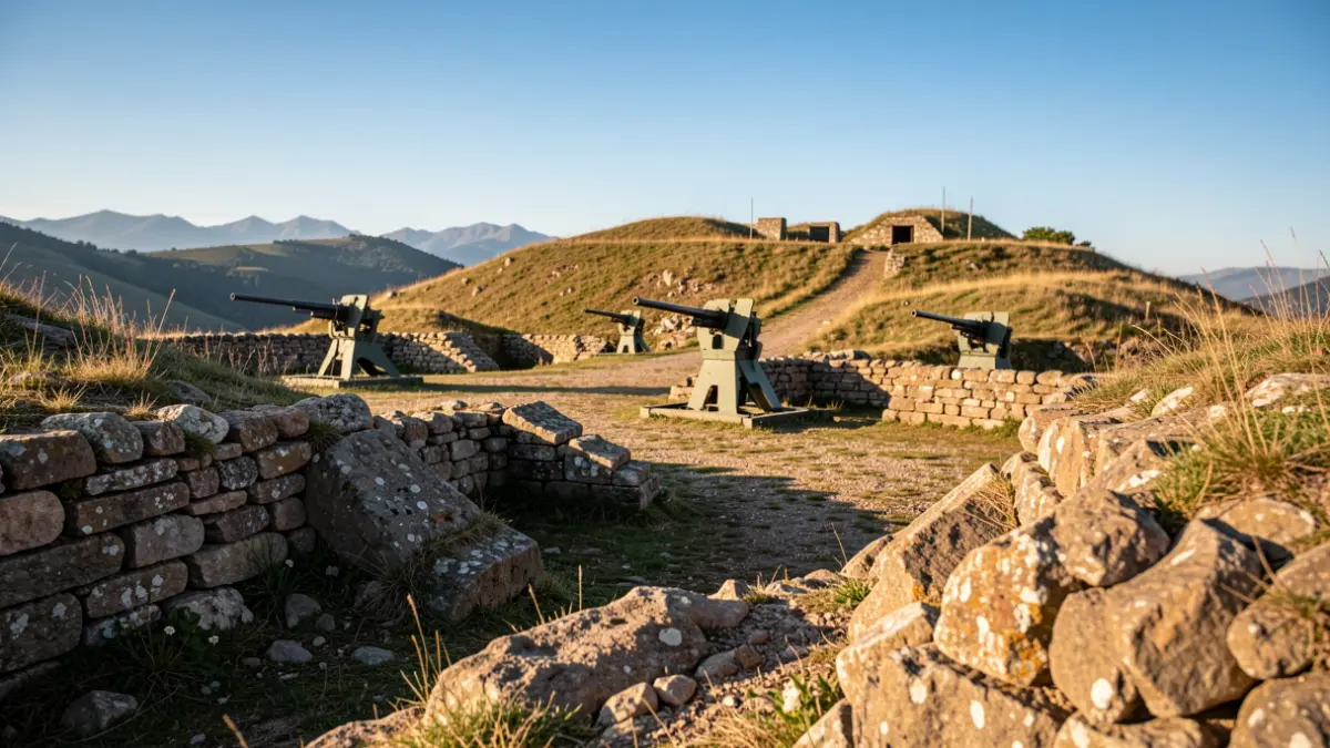 Historical recreation of Civil War fortifications at Tossal de Sant Joan de Vilamur.