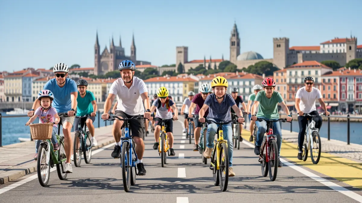 Imagen genérica de una pedalada familiar en Vilanova i la Geltrú.