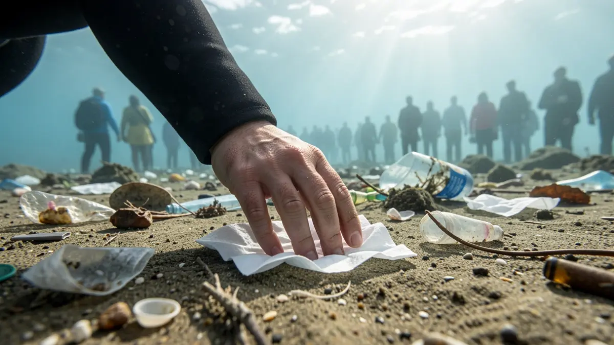Submarinistes recollint residus del fons marí en una jornada de neteja a la costa.
