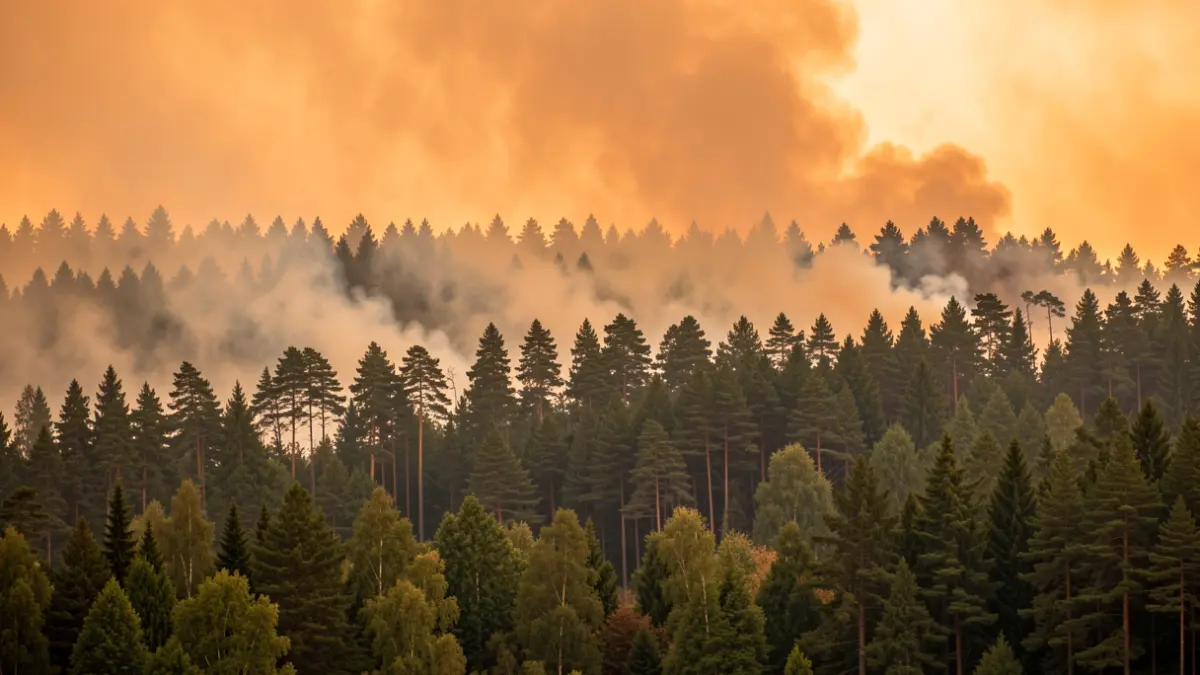 Imatge genèrica d'un incendi forestal amb fum.
