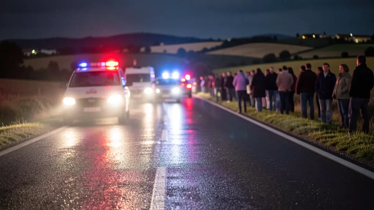 Generic image of the C-12 road closed at night due to an accident.